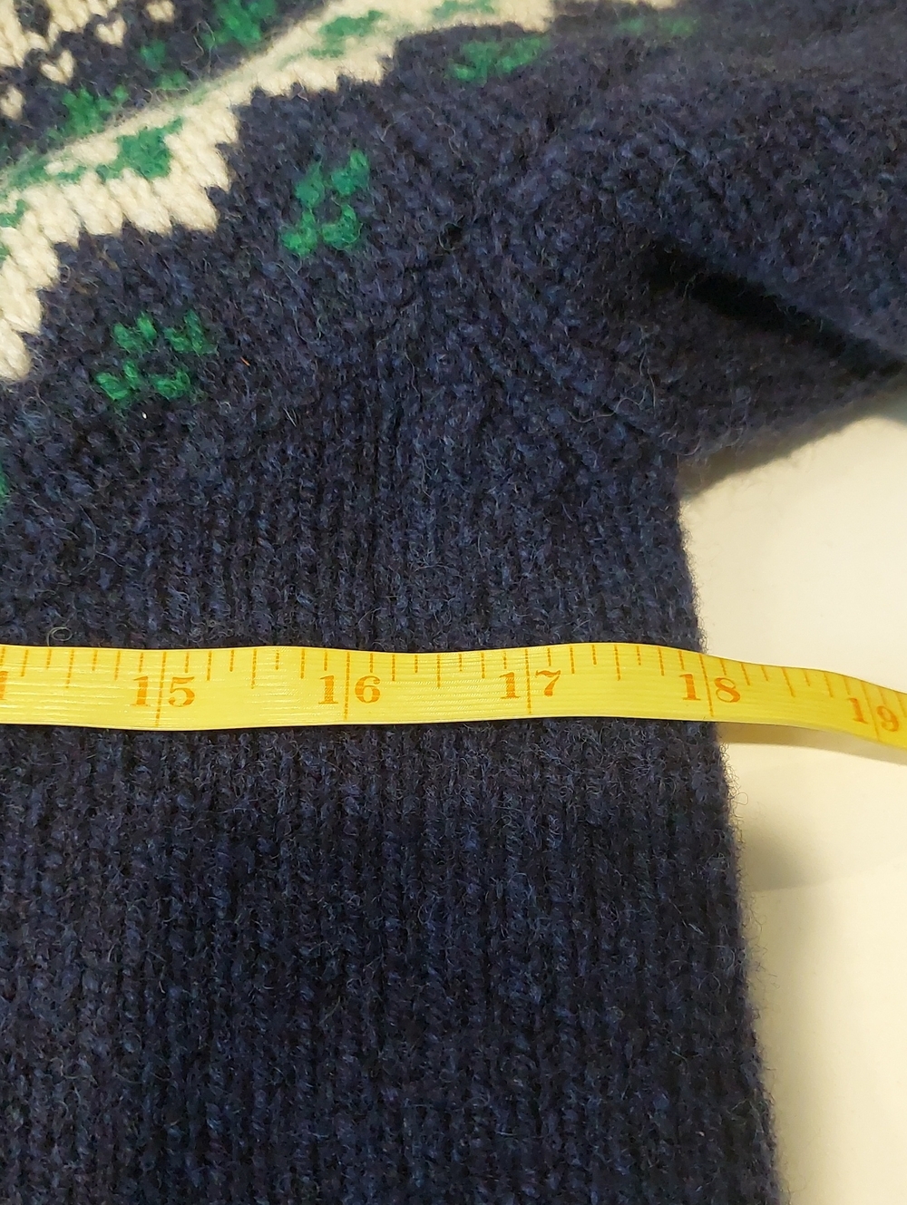 LL Bean Women's Size Small Ragg Wool Sweater Zip Up Cardigan Fair Isle Print - Picture 12 of 13